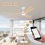 Ventilateur de plafond en bois intelligent 52 pouces 3 pales avec lumière, télécommande et contrôle Alexa WiFi, intérieur / extérieur, à intensité variable, moteur à courant continu silencieux-1512709903