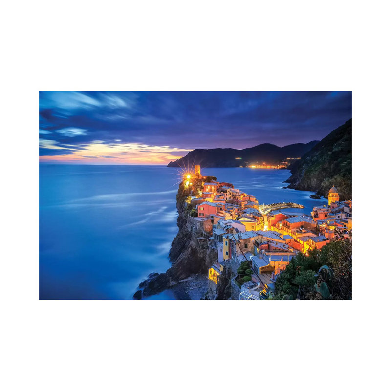Italy, Vernazza. Overview Of Coastal Town At Sunset. by Jaynes Gallery - Wrapped Canvas Print, 66.04 cm H x 45.72 cm W