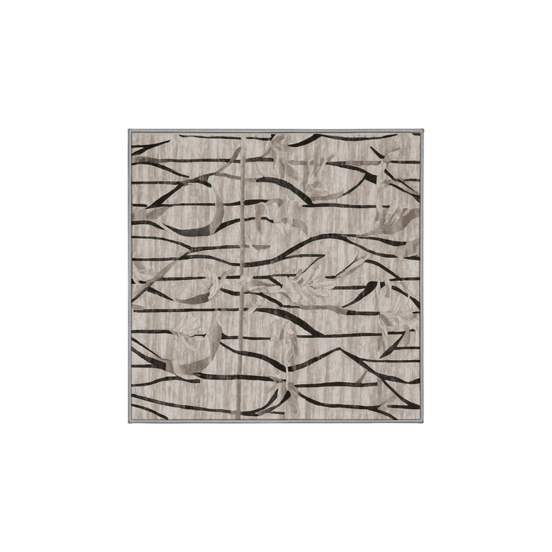 Tapis gris lavable à la machine, Carré 4 pi