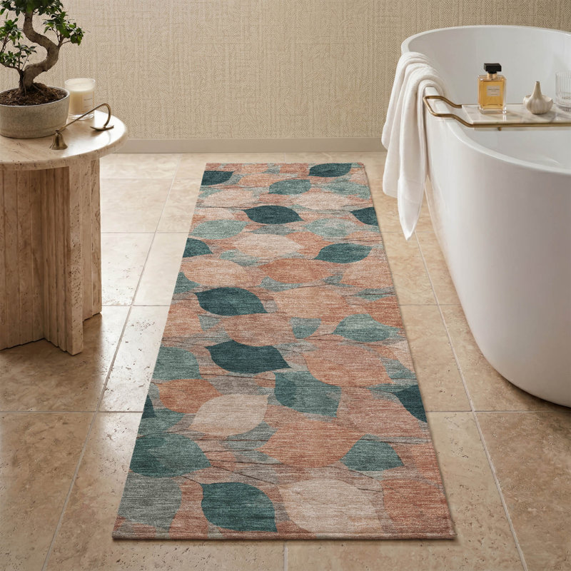 Tapis floral lavable à la machine de qualité supérieure Mayfield AMF2444, Cuivre, 2'3" x 7'6" Runner