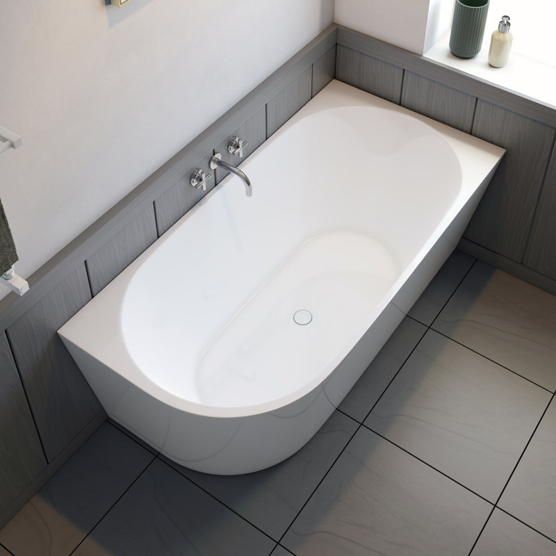 Wainfleet 59" x 30" Freestanding Soaking Acrylic Bathtub