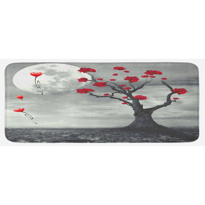 Traditional Floral Synthetic Kitchen Mat