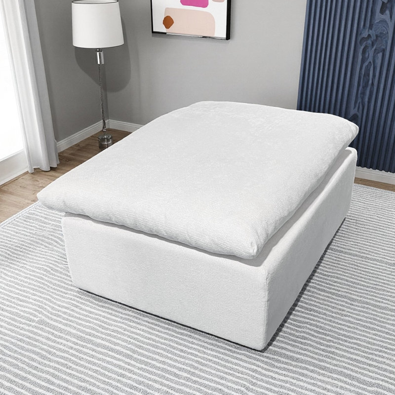 Non - Assemblage modulaire en velours côtelé modulaire blanc