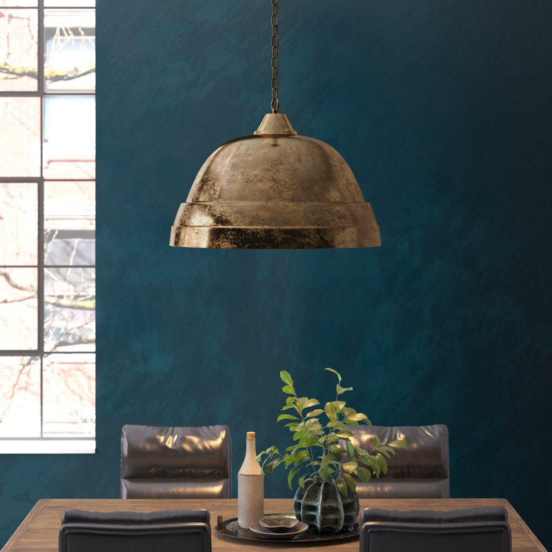Luminaire suspendu en forme de dôme à 1 lumière Sedona, Laiton oxydé