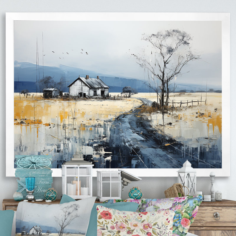 Farmstead Elegance Countryside III, H 24 po x l 32 po x P 1 po, Cadre simple blanc