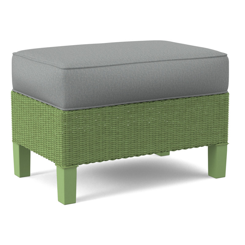 Gibraltar Ottoman, Stone Hearth, Light Blue Performance Fabric; 0851-55