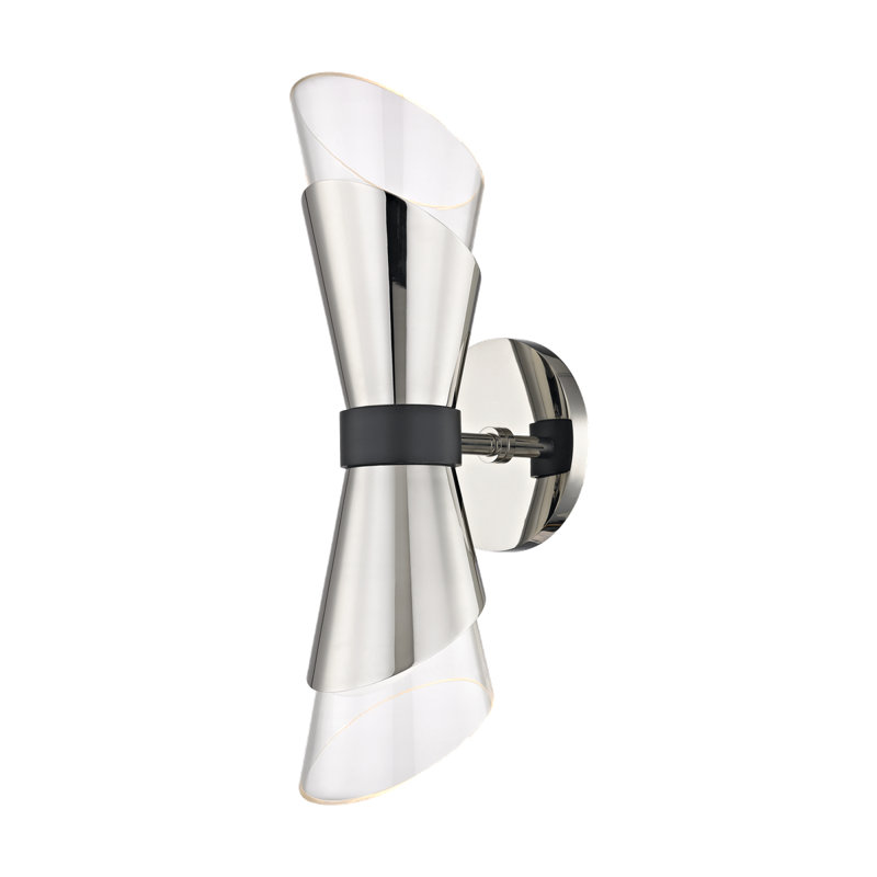 Angie Steel Armed Sconce, Polished Nickel