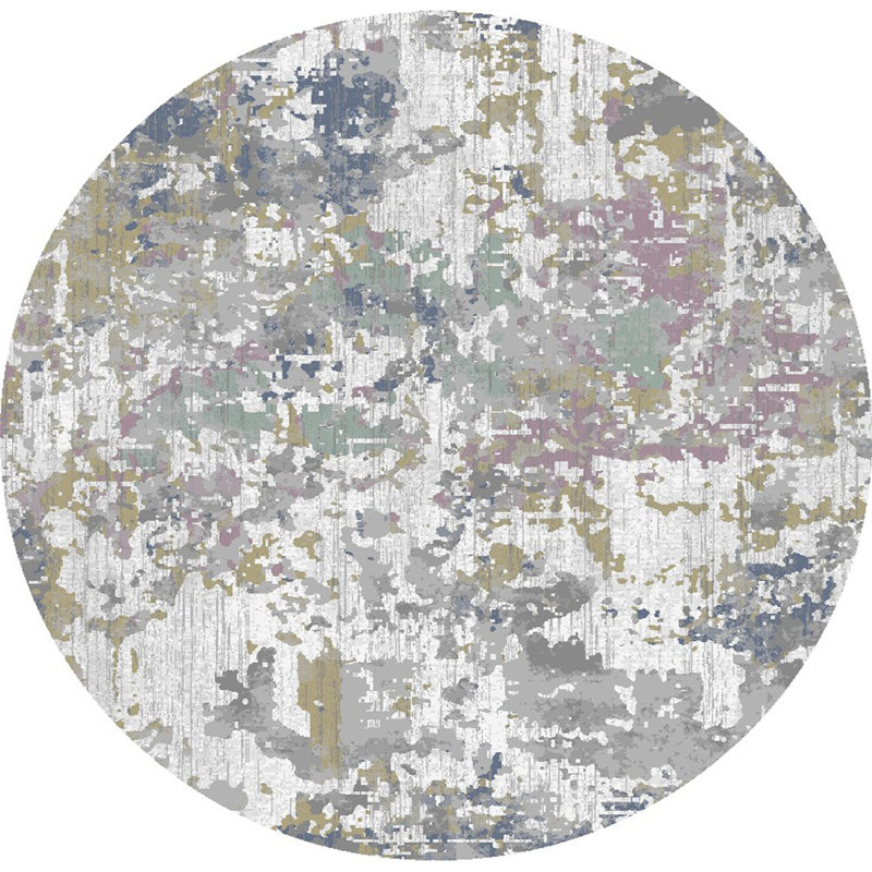 Performance Abstract Indoor Rug, Round 7'10"