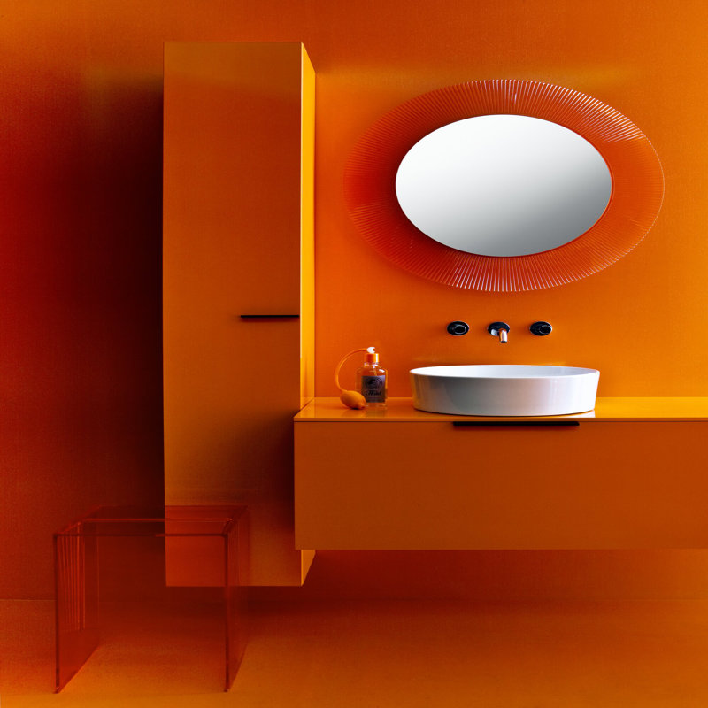 Kartell Flat Wall Mirror, Crystal Transparent