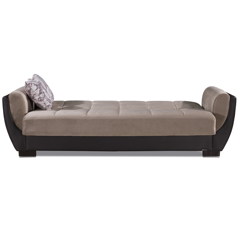 Upholstered 93.5'' Sleeper Sofa, Tan/Brown
