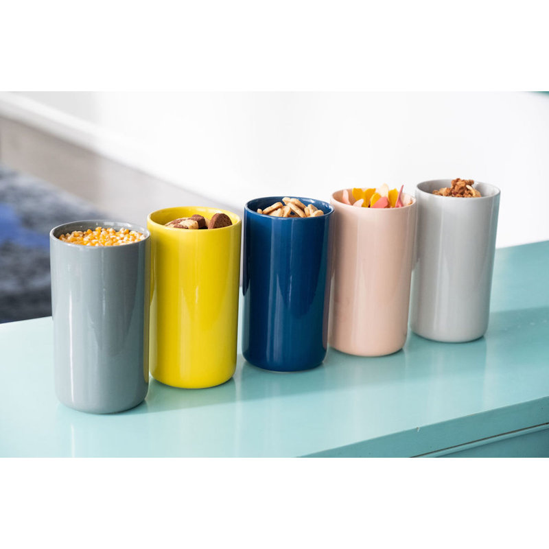 Janelle Ceramic Treat Jar, Light Gray