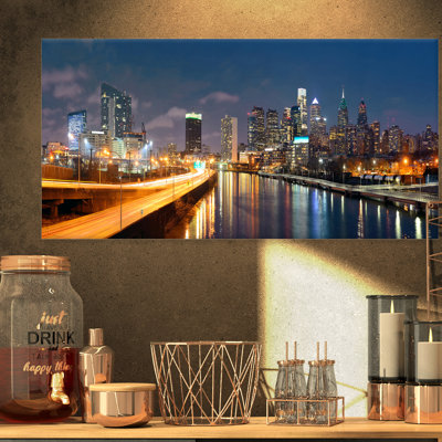 Paysage urbain «Philadelphia Skyline at Night» - reproduction