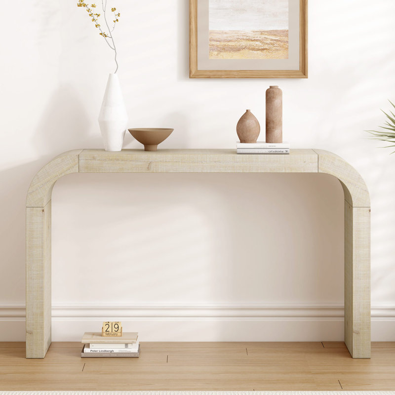 Console en bois 52 po, H 30,9 po x l 52,25 po x P 11,81 po, Naturel