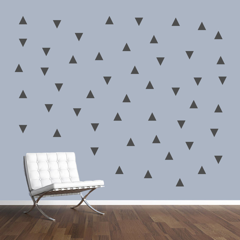 Décalcomanie murale triangles Amersham, Gris foncé