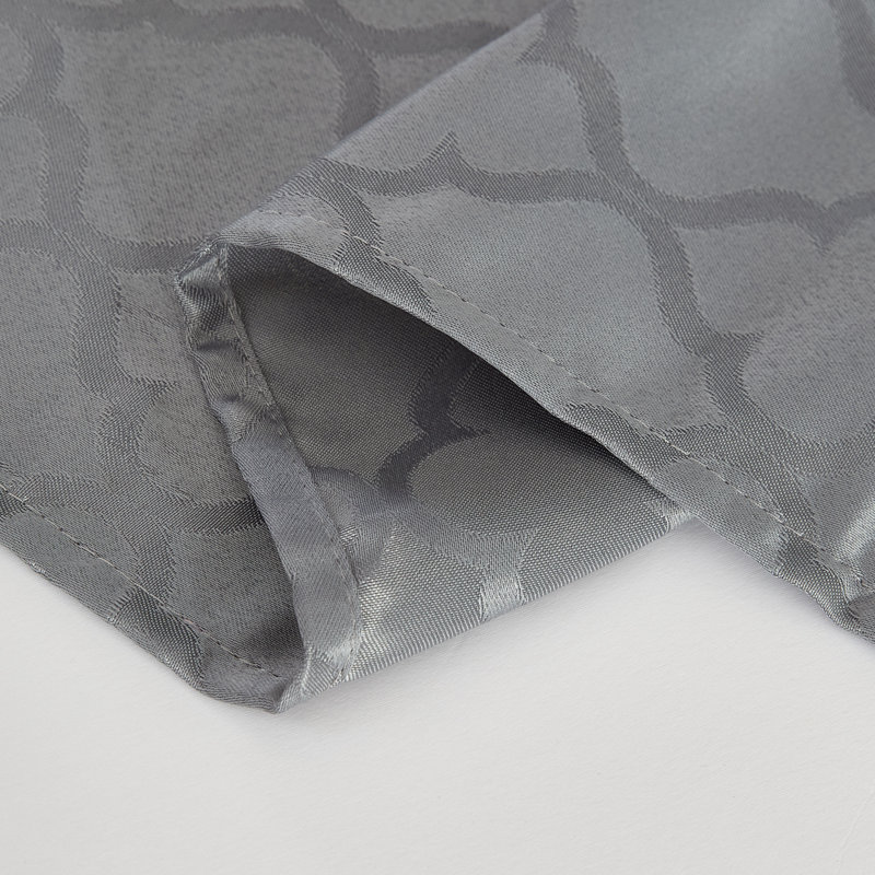 Sarok Rectangle Geometric Jacquard Tablecloth, 120" L x 60" W, Gray