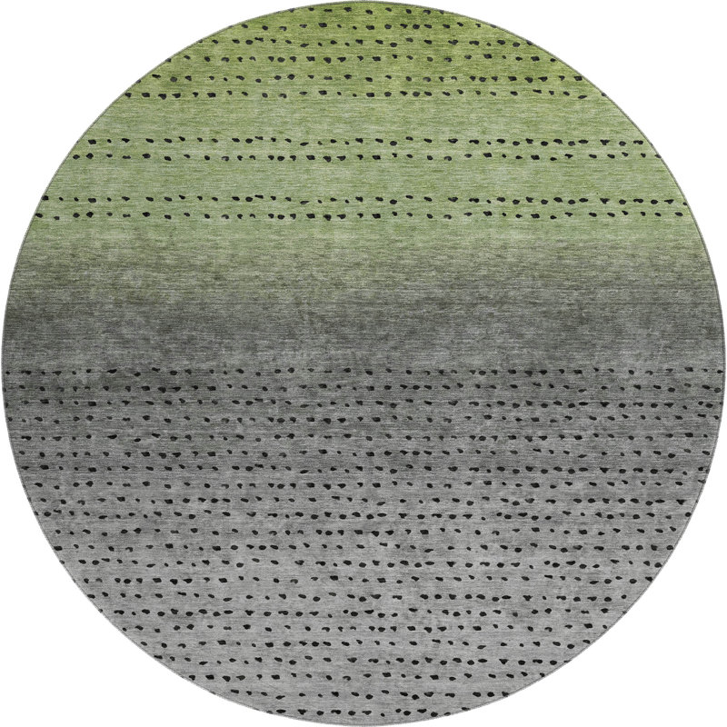 Premium Machine Washable Ansley Abstract Rug, Round 8'
