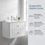 Meuble-lavabo simple avec lavabo en céramique, tablette ouverte, 2 tiroirs-129892695