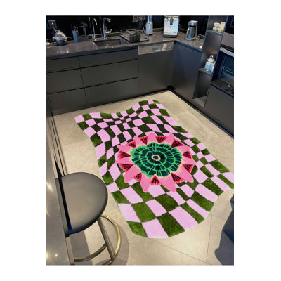 Tapis décoratif lavable à la machine moderne Rio