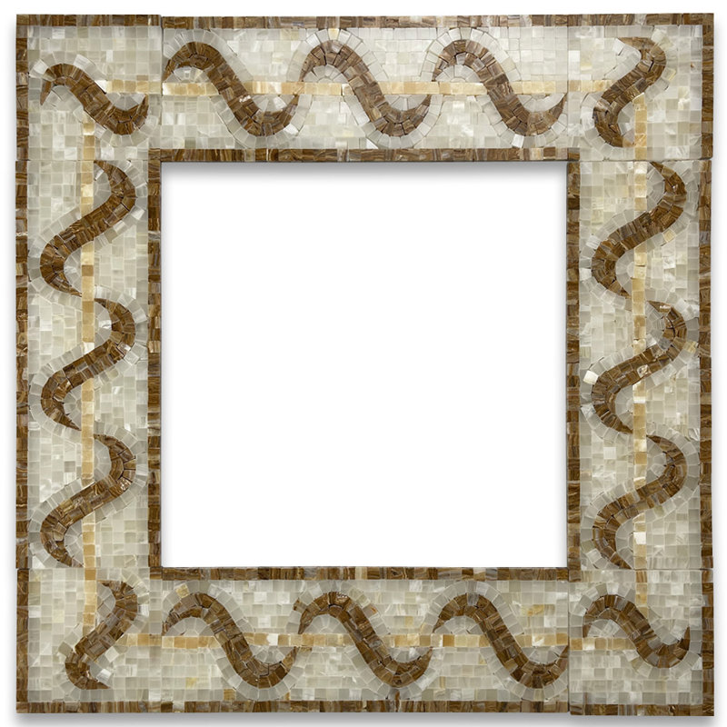 Carreau de mosaïque en marbre baroque de 4,7 po x 13,4 po Baroque