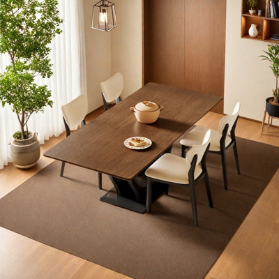 Ensemble de table de salle à manger en acier au carbone massif