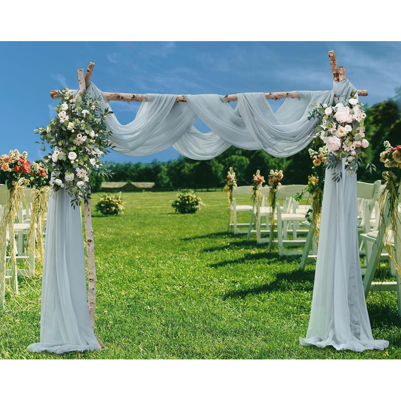 Ensemble de rideaux de mariage pour arche ou toile de fond de mariage, H 360 po x l 55 po, Argent argent