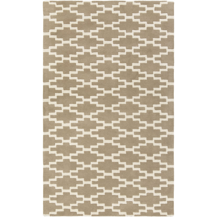 Brun/beige en laine Touffeté à la main à motif géométrique Lococo Tapis décoratif