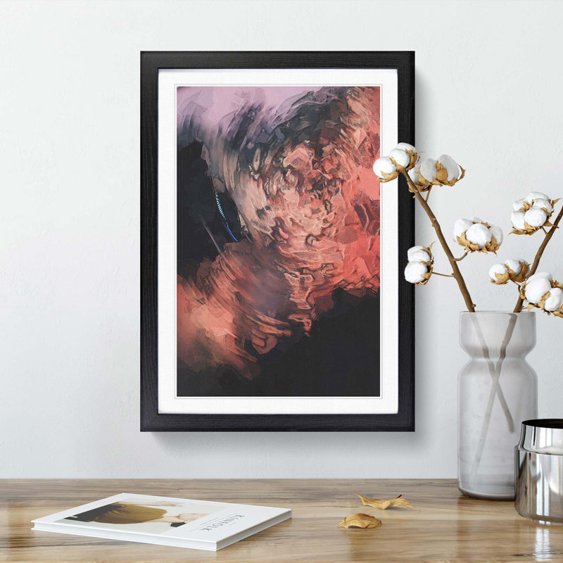 The Swirl in Abstract - Picture Frame Graphic Art Print, Black, 91cm H x 60cm W x 2cm D