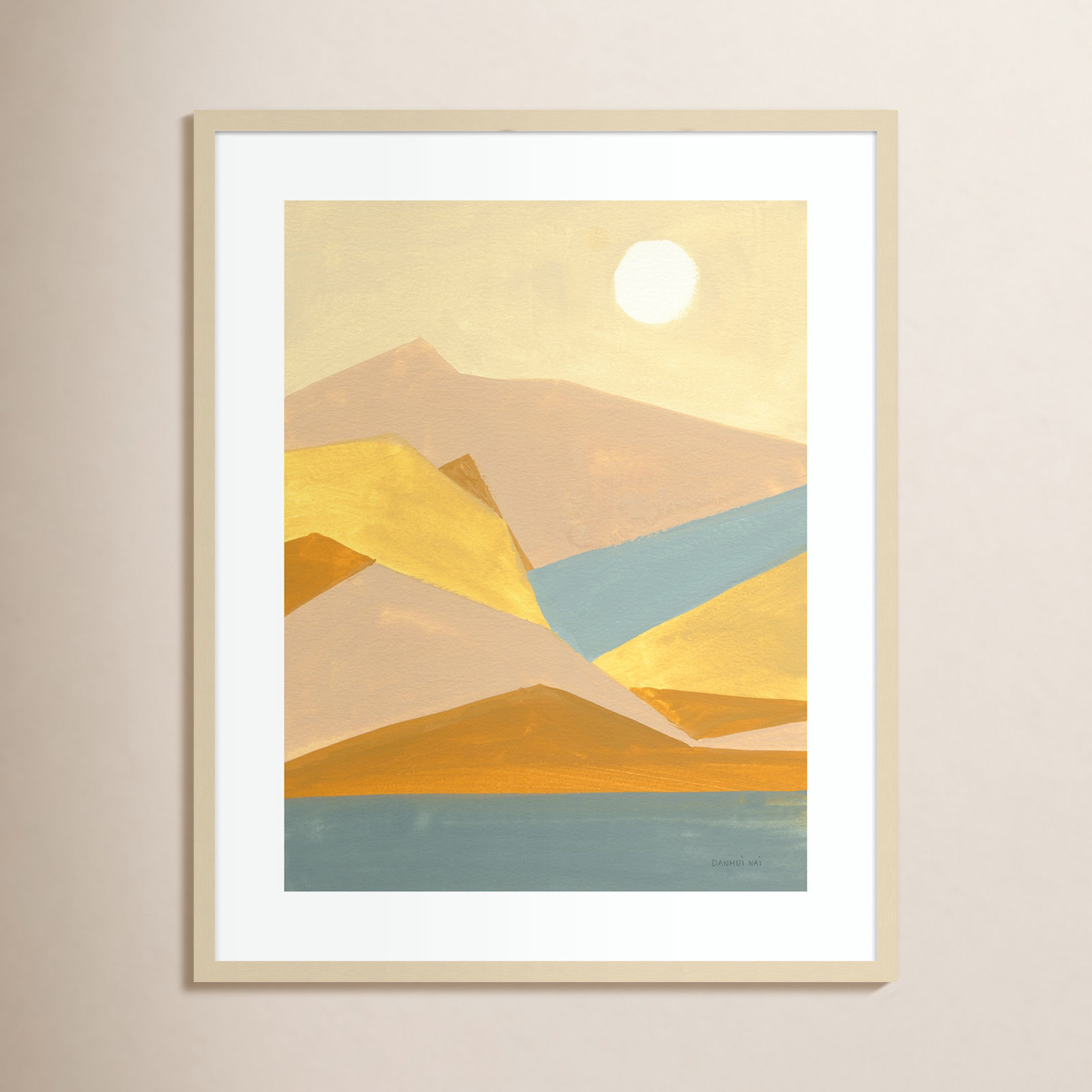 Retro Abstract I Southwest Mountains Print, 36.38" H x 29.38" W x 0.88" D, Brown Framed Paper