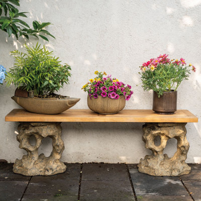 Outdoor solid wood flower rack bonsai shelf