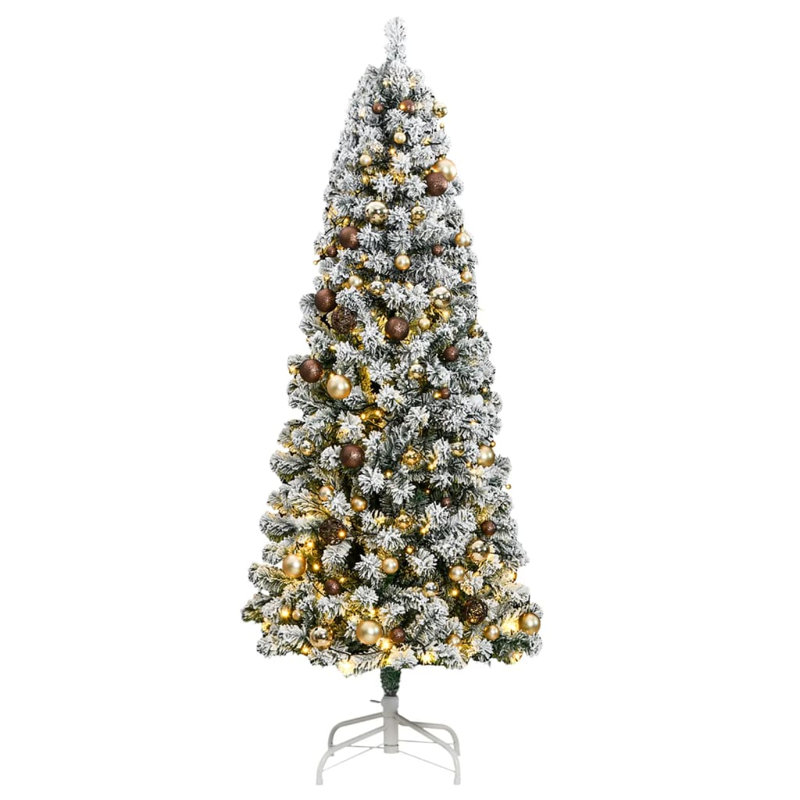 Lighted Christmas Tree, 6.9', with leds&gold/bronze balls