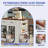 47" Large Portable Kitchen Island Dining Bar Kitchen Table with Drop Leaf and 2 Stools-1216890801