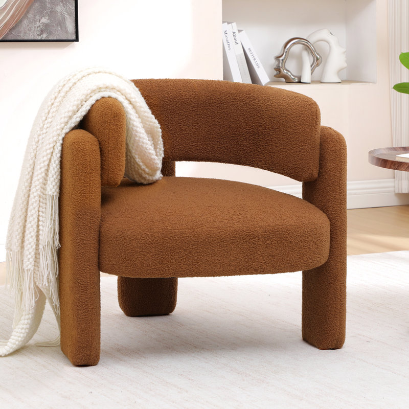 Fauteuil d'appoint demi-tonneau 31,5 po, Brun