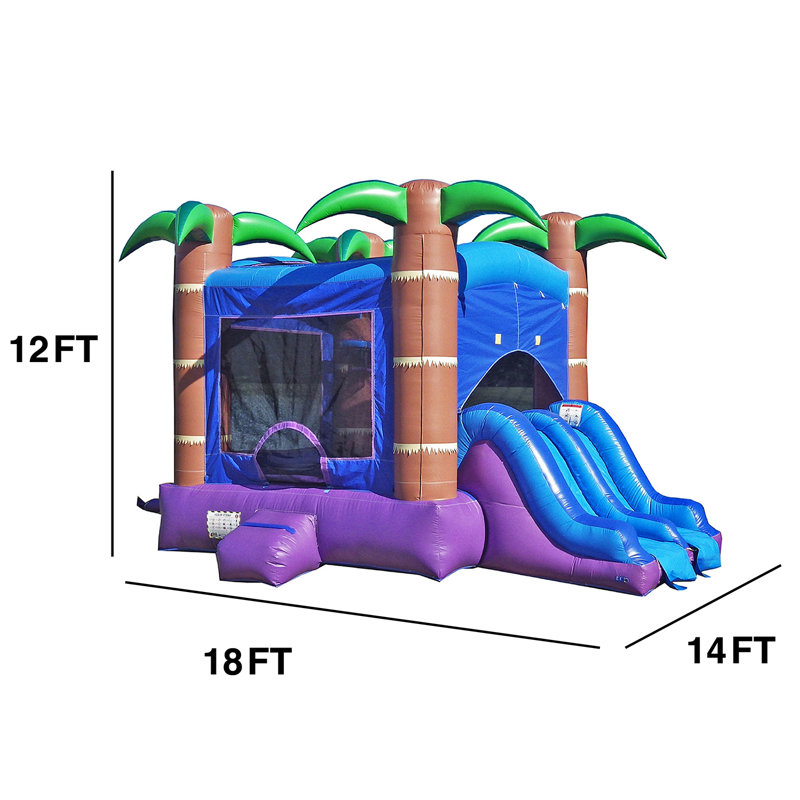 Enchanted Forest Blue and Purple Commercial Grade Bounce House
