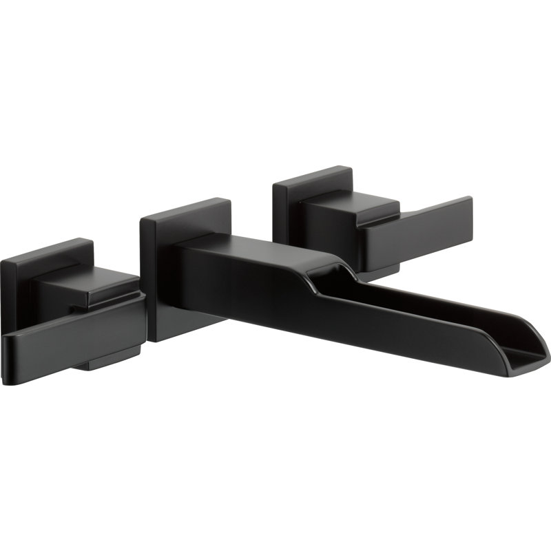 Robinet de salle de bain mural Ara, Noir mat