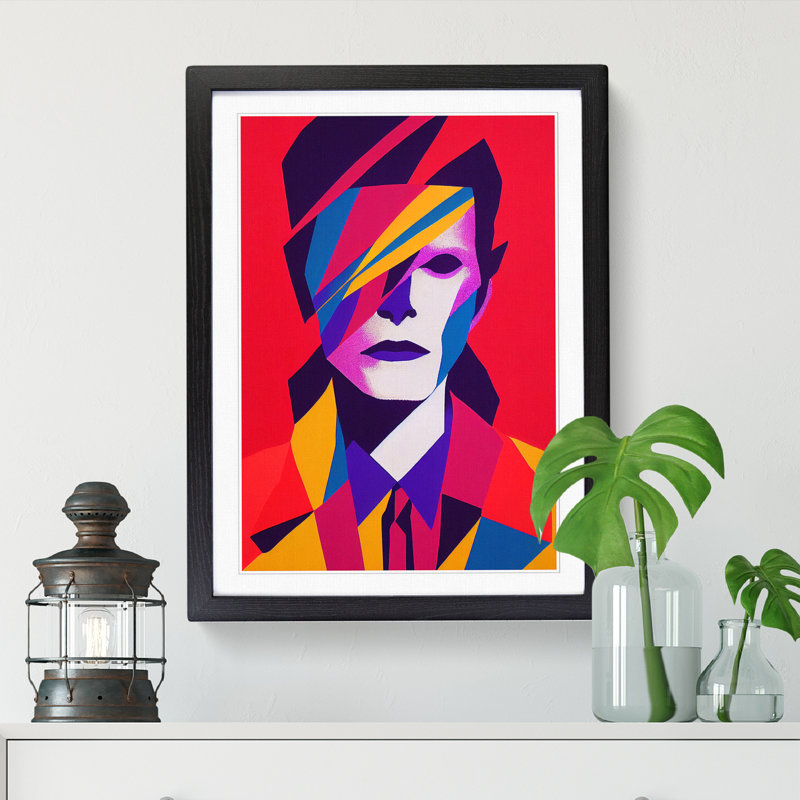 Arguijo David Bowie Abstract - Picture Frame Print, 46cm H x 34cm W x 2cm D, Oak