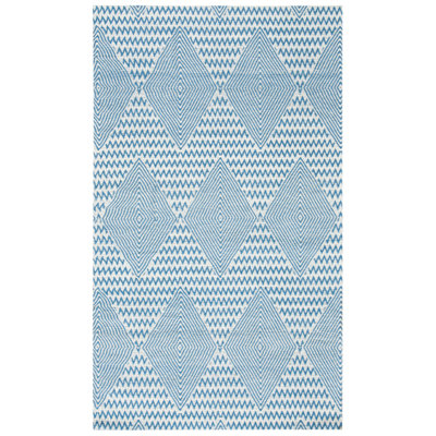 Tapis bleu / ivoire tissé à la main Altis
