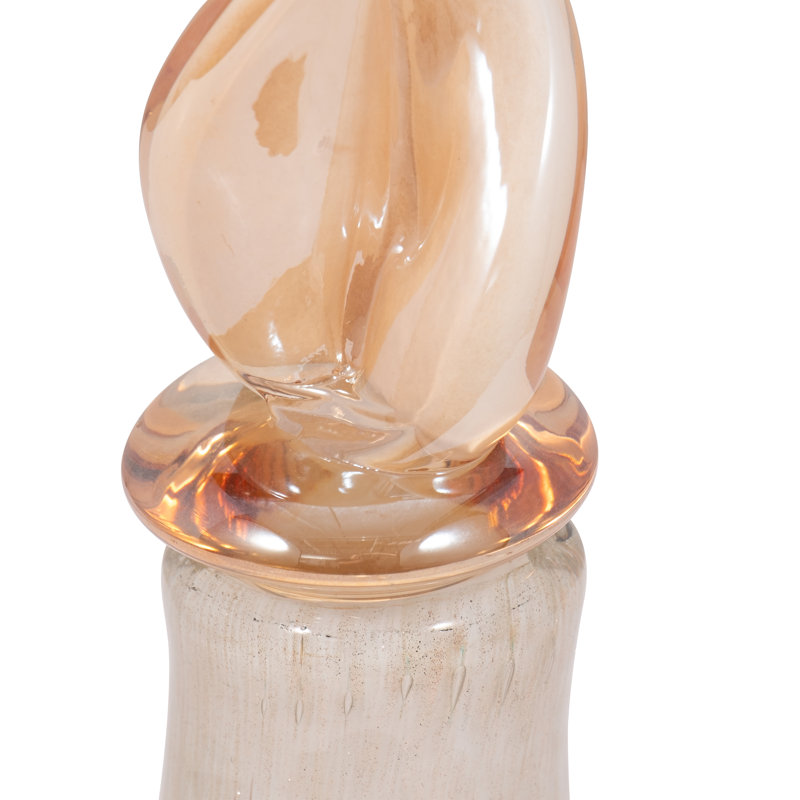 Vase décoratif en verre avec couvercle en forme de larme pour décoration intérieure - Vase de table élégant pour le salon et le bureau - Ivoire