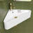 22 Inch Small Corner Bathroom Sink - White Triangle Porcelain Ceramic Wall Mount Vessel Sink, Above Counter Design With Single Faucet Hole & Overflow