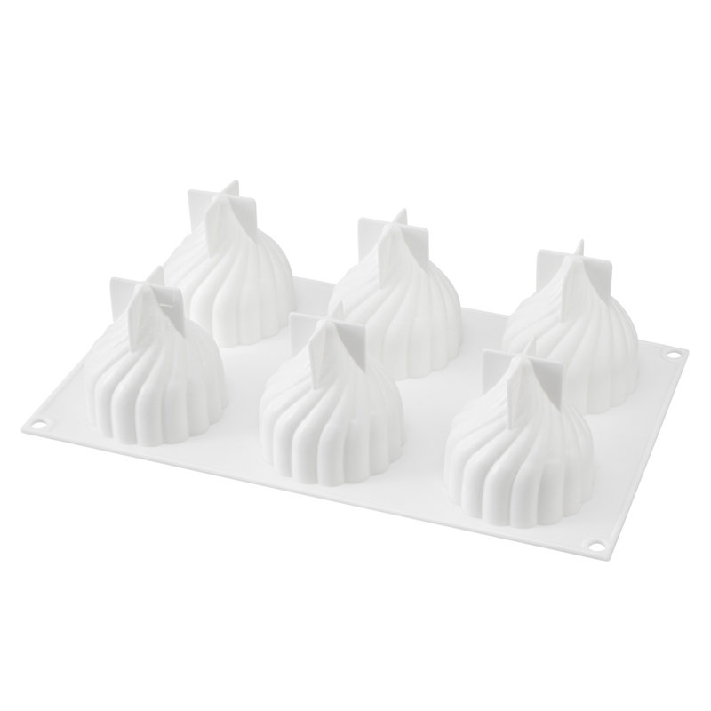 Moule en silicone spirale 6 cavités, 1 moule prêt-à-manger - flexible et congelable