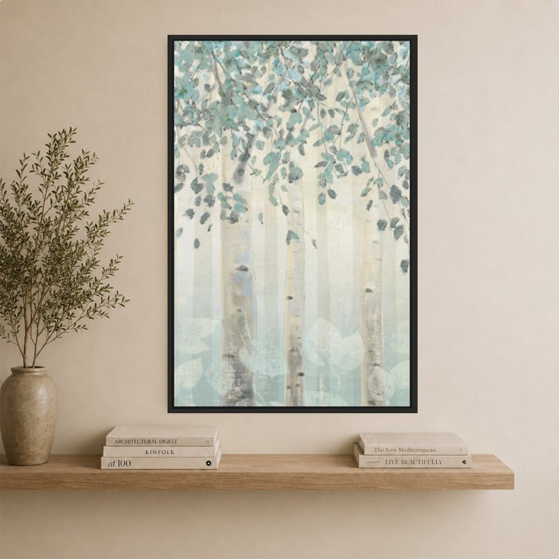 «Dream Forest I Silver Leaves» par James Wiens - impression sur toile, 64" H x 44" W, Black