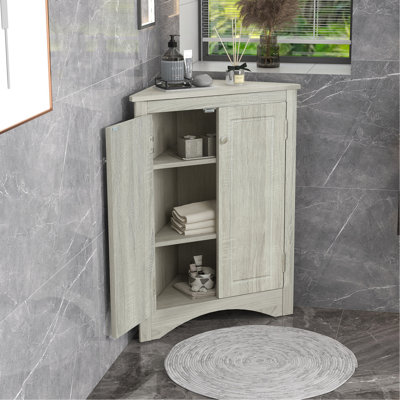 Armoire de rangement en chêne avec tablettes réglables et armoire de plancher autoportante pour la cuisine