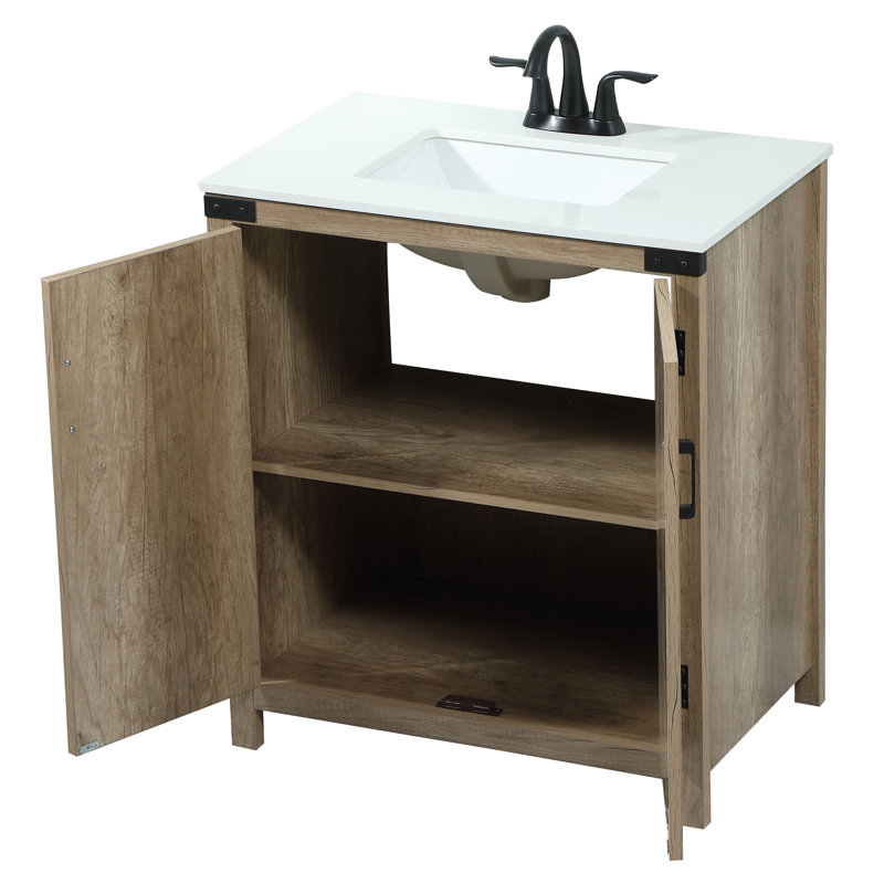 Ensemble de meuble-lavabo simple 30 po Slayton, Chêne naturel