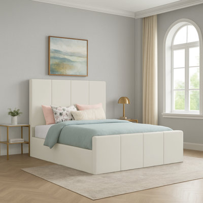 Bigyan Upholstered Velvet Lift Up Storage Ottoman Bed