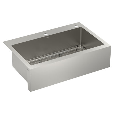 Évier de cuisine à simple cuve en acier inoxydable avec grille inférieure et préparation 33 po x 22 po Prep 1800 Series
