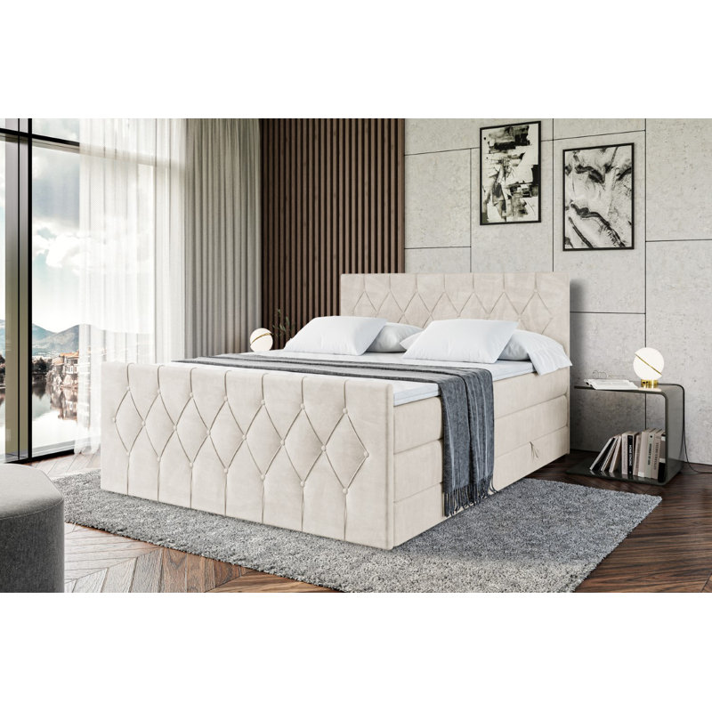 Rylund Bed, 180cm W x 200cm L, Beige cream