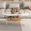 Table basse de luxe 39,4 pouces en forme de noix de cajou de luxe en forme de noix de cajou, table d'appoint de salon, fabriquée en matériau acrylique de 12 mm, haute capacité de charge
