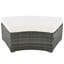 Ensemble de canapé modulaire circulaire pour l'extérieur - Structure en rotin et fer PE, table basse en verre trempé, 6 coussins amovibles