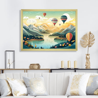 «Hot Air Balloon Off Into The Sky I», reproduction sur toile