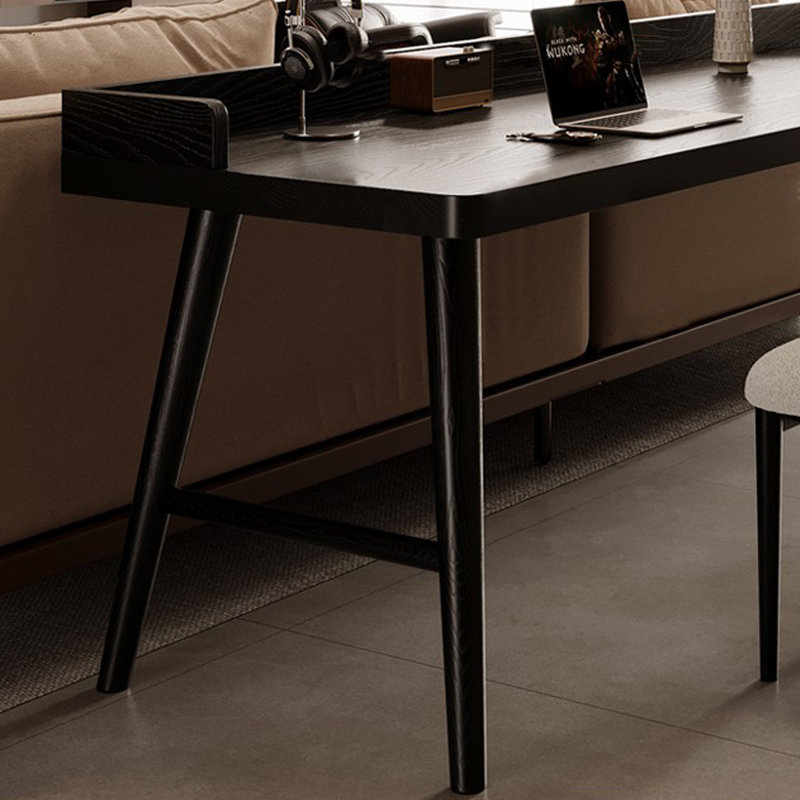 Bureau d'écriture rectangulaire en bois massif noir, H 29,53 po x l 62,99 po x P 23,62 po