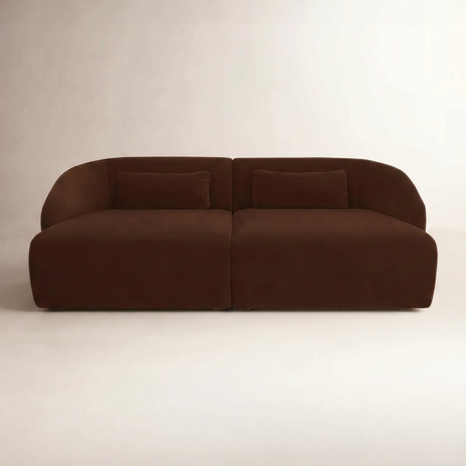Anson Double Chaise Upholstered Modular Sectional, Chestnut Brown